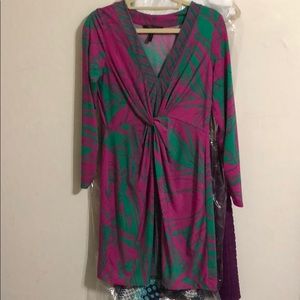 Size M BCBG Maxazra pink and green dress